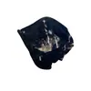 Gorro Japonês Fino Tie-Dye Escuro para Mulheres, Chapéu Slouchy Minimalista Versátil Fashionável, Gorro Fino de Inverno e Outono com Borda Enrolada