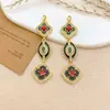 Moda Transfronteiriça Acessórios DIY Redondos em Forma de Gota Pingente Longo Simples e Inteligente Inlaid com Zircônia Colorida Acessórios Turcos