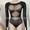 Tz250 Amazon Transfronterizo Sexy Club Nocturno Diamante Brillante Falda Malla Pedrería Lencería