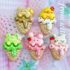 Accesorios de resina de animal de lunares de dibujos animados brillantes, conejito de helado, gato, paleta de hielo, accesorios para el cabello, accesorios de pegamento de crema hechos a mano