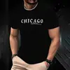 Camiseta de Moda para Hombre de Manga Corta con Estampado de Letras Nuevo de Verano Camiseta Casual de Cuello Redondo