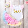 Ropa de bebé nueva transfronteriza, mono sin mangas con estampado de helado para recién nacidos, falda corta, traje para niños