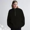 Suéter de tricô casual com zíper parcial e gola alta para homens, suéter jaqueta moderno oversized de caimento solto para outono e inverno com gola semi-alta
