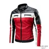 Jaqueta de couro masculina com costura transfronteiriça, nova jaqueta de couro de motociclista, tamanho grande, masculina, Amazon
