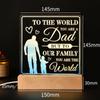 Luz de noche acrílica creativa de Amazon para enviar saludos del Día del Padre a amigos y familiares.