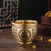 Cilindro de arroz de latão puro esculpido com sapo dourado Cilindro Baifu Cornucópia Ornamentos de mesa Cinzeiro Sala de estudo Ornamentos Lucky Nafu