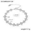 Pulsera Duoduo de Arroz Estilo Ins Europeo y Americano Acero Inoxidable Hecha a Mano Incrustada Flor de Ciruelo de Circonita para Mujer Lujo Ligero para el Trabajo Chapado en Oro de 18k