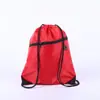 Bolsa de Polyester con Cordón Doble, Bolsillo con Cremallera y Cordón, Personalizada, No Tejida, Gran Capacidad, Mochila Deportiva, Bolsa de Almacenamiento