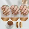 Pó Mágico Espelhado para Nail Art Pó Dourado Titânio de Alto Brilho Ondulação Dourada Luxuosa Pó Espelhado Ultra Brilhante Caixa de Acessórios para Nail Art Conjunto Embalado