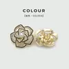Botones Metálicos de Alta Gama con Incrustaciones de Perlas de Camelia, Botones Decorativos de Piel de Alta Gama, Botones de Cachemira para Suéteres y Abrigos