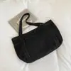 Bolso vaquero estudiantil de estilo coreano, moderno y sencillo, nuevo y elegante, de color liso, gran capacidad, con textura, bandolera para mujer