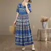 Início do verão de 2026 viagem a Yunnan roupas vibrantes, novos vestidos de algodão e seda, os populares vestidos de praia deste ano, vestidos longos esvoaçantes