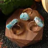 Anillo de Piedra Natural Envuelto en Alambre Piedra Cruda, Citrino Amarillo, Cuarzo Rosa, Anillo Ajustable de Piedra Cruda Amatista con Cristal Envuelto en Alambre DIY