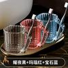 [Original] Vaso para Cepillo de Dientes de Pareja para el Hogar, Vaso Transparente de Diamante de Alta Gama para Cepillarse los Dientes y Enjuagarse, Vaso de Lavado de Imitación de Cristal para Estudiantes