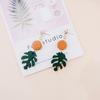 Pendientes Minimalistas de Style Europeo y Americano Pendientes de Espina de Pescado Pendientes de Espina de Pescado Estilo Celebridad de Internet Versátiles Personalidad Pendientes de Madera Clips para Orejas