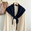 Cachecol Triângulo 100% Lã Estilo Coreano Casual Versátil Cachecol Protetor de Pescoço Ombro Cachecol Macio Xale de Inverno