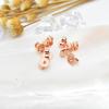 Dy accesorios de joyería cobre liso bañado en oro de 18K tapón para la oreja pendientes tapón gancho para la oreja tapa de flor