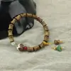 Pulsera Duobao de Madera Simple y de Moda con un Solo Círculo, Sándalo, Arañazo de Gato, Bodhisattva, Pulsera Retro de Moda para Hombres y Mujeres