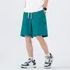 Pantalones Cortos de Trabajo de Seda de Hielo para Hombre, Pantalones Casuales Rectos de Longitud Media Sueltos de Verano, Marca de Moda Estilo Americano, Pantalones Finos Transpirables de Cinco Pulgadas