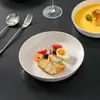 Pratos de Cerâmica Esmaltada para Uso Doméstico, Louças Estilo Japonês, Pratos de Alto Valor Estético, Pratos Fundos, Utensílios de Cozinha Simples