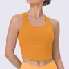 Regata Esportiva com Costura para Mulheres, Top de Yoga Racerback de Secagem Rápida com Bojos Embutidos, Regata Fitness