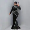 C7616 Transfronteiriço Aliexpress Amazon Moda Europeia e Americana Roupas Femininas Elegante Veludo Strass Vestido Vestido