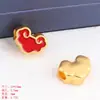 Colgante de aleación de zinc estilo chino de tortuga dorada, pez koi de oro antiguo, futuro como brocado, accesorios de la marca Lucky, hechos a mano con cuentas DIY