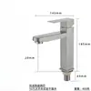 Grifo de Lavabo de Acero Inoxidable 304 Monomando Frío Baño Lavabo Lavado de Manos Balcón Lavabo Caño Recto Caño Curvo Cintura Pequeña
