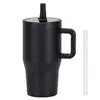 Taza con Asa de 40 oz Transfronteriza, Taza de Hielo de Gran Capacidad, Taza de Acero Inoxidable 304 al Vacío de Doble Pared para Coche, Taza Portátil con Popote