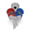 Reina de Inglaterra con broche de alta calidad con diamantes de imitación novia broche de amapola de diamantes al por mayor suministro al contado