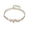 Pulsera Sakura Diseño de Nicho Ins Circonita de Cristal Aleación Pulsera para Mejor Amiga Joyería de Mano para Niñas Pulsera Estilo Ins