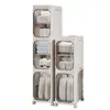 Armario de Almacenamiento para Espacios Pequeños Armario de Almacenamiento de Cocina 2 Carros Laterales Anchos Estante de Almacenamiento para Espacios Estrechos de Baño 1 cm Extremadamente Estrecho Refrigerador