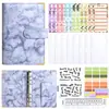 Agenda A5 de piel con patrón de mármol transfronterizo, cuaderno organizador de efectivo, presupuesto de ahorros, con logo personalizado