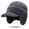 Gorro de Punto Grueso Cálido Cortavientos Forrado de Felpa Estilo Invierno 2026 Versátil para Viajes Cotidianos Casual