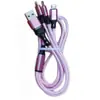 Cable de Carga Rápida 3 en 1 de 100W con Trenzado de Nylon para Teléfonos Móviles Apple y Android TYPE-C, Directo de Fábrica