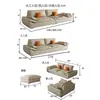 Sofá de tres plazas de estilo italiano de lujo ligero para apartamento pequeño, sala de estar, moderno, simple, doble capa, tejido tecnológico, vela, fila recta