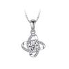 Collar Jiu Fengxiang Plata Esterlina S925 Chapado en Platino Colgante Trébol de Cuatro Hojas Lujo Accesible Nicho Alta Gama Cadena Clavícula Dorada Blanca para Mujer
