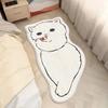 Tapete Imitação de Caxemira Gato de Desenho Animado Quarto Tapete de Chão Estilo Ins para Casa Menina Alienígena Cobertor de Cabeceira Tapete de Pelúcia Antiderrapante