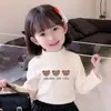 Y2164# Camisa de Terciopelo para Niñas con Respaldo de Dibujos Animados Estilo Western Cuello Semi-alto Otoño e Invierno Ropa de Ocio para Niños Manga Larga Tendencia