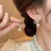 Pendientes de botón de perla de alta gama de lujo con aguja de plata S925 para mujer, Pendientes modernos simples y elegantes, Accesorios para orejas de diseño nicho al por mayor