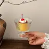 Bol de Cristal Repujado Retro de Girasol Estilo Ins para el Hogar, Bol para Helado, Yogur, Avena, Postre de Desayuno