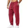 2026 Calça de Moletom Escovada de Camada de Ar em Camurça Transfronteiriça Masculina Malha Cintura Elástica Cordão Jogger Calça Esportiva