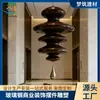 Exhibidor de arte de gota de agua apilada de fibra de vidrio para entrada, instalación de arte suspendida de acero inoxidable para pasillos peatonales, hecho a medida
