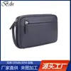 Bolsa de Cosméticos de Piel Genuina con Patrón de Lichi, Bolso Elegante, Compartimento Interior, Bolso con Cremallera de Muñeca, Logo de Bolsa de Regalo de Alta Gama