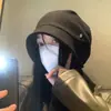 Gorro Frío Estilo Coreano para Niñas con Circunferencia de Cabeza Grande y Ala Corta, Moderno y Versátil, Gorro Holgado que Adelgaza la Cara, Turbante Delgado y Suelto de Verano