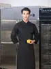 Uniforme de chef de catering de alta gama con tapeta diagonal, que presenta tres capas protectoras, adecuado para cocinas de hotel; Bata de chef de manga larga, con la opción de añadir un logo bordado