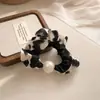 Design Simples de Nicho Cetim Pérola Elástico de Cabelo Intestino Pequeno Corda de Cabelo para Rabo de Cavalo Borracha Elástica Durável Alta Elasticidade Elástico de Cabelo Acessórios de Cabelo