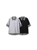 Camisa Polo Falsa de Dos Piezas Manga Corta para Hombre Verano 2026 Diseño de Empalme Hombro Normal Camiseta Marca de Moda Camisa de Media Manga para Pareja