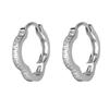 Pendientes SHIAI de plata de ley 925 con forma de trébol de cuatro hojas y circonitas, combinables con todo, estilo sencillo y de estilo diario.