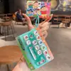 Llavero Oficial de Crayon Shin-chan con Botón de Alivio del Estrés de 14 Cuadrículas Dibujo Animado Lindo Juguete Divertido de Presionar y Disfrutar Regalo